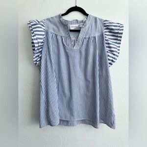 The cutest First Love Navy and White Striped Blouse- 2XL